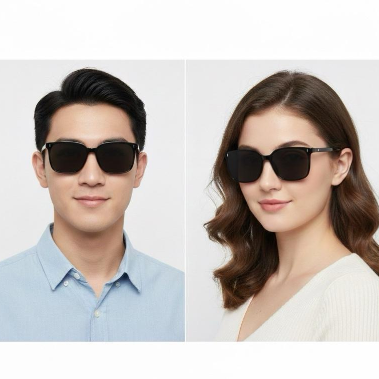 Seoul Series Kacamata Hitam Sunglasses Fashion Retro Square Pria & Wanita High Quality