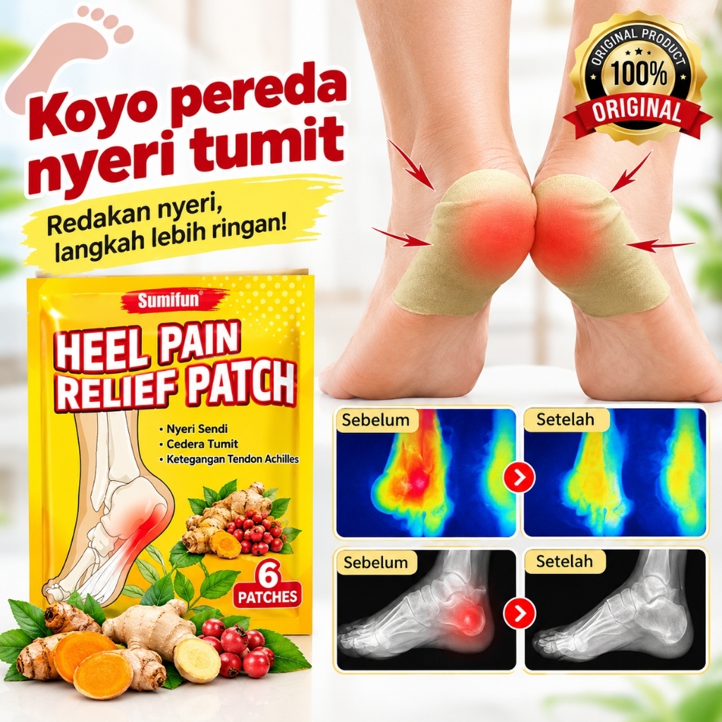 Plantar Fasciitis Terapi Koyo Tumit Sakit Heel Pain Relief Patch Sumifun Pereda Nyeri Telapak Kaki K