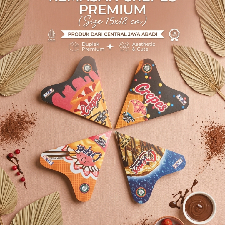 200 LEMBAR KEMASAN CREPES LIPAT JUMBO PAPER CRAFT KARTON SUPER QUALITY | KERTAS LEKER KREPES CRISPY 