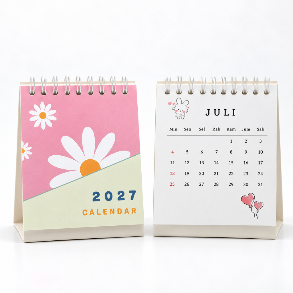 KALENDER 2027/KALENDER MEJA/CALENDAR 2027/KALENDER MEJA 2027 AESTHETIC/KALENDER LUCU/KALENDER