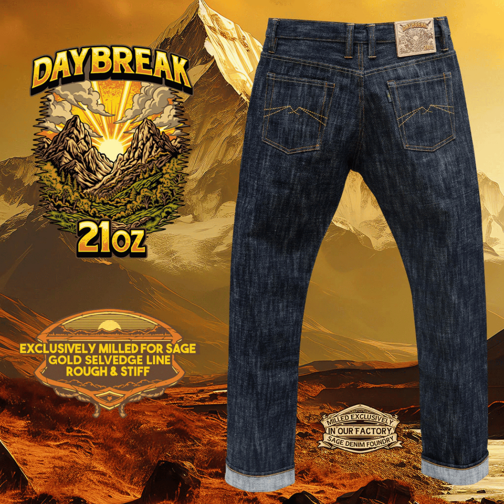 Sage Daybreak 21oz Unsanforized Extra Deep Indigo Selvedge Denim