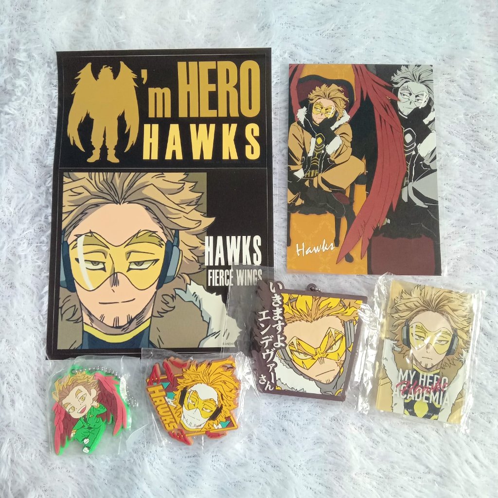 Hawks MHA My Hero Academia Standee Akrilik Keychain Rubber OFFICIAL MERCHANDISE