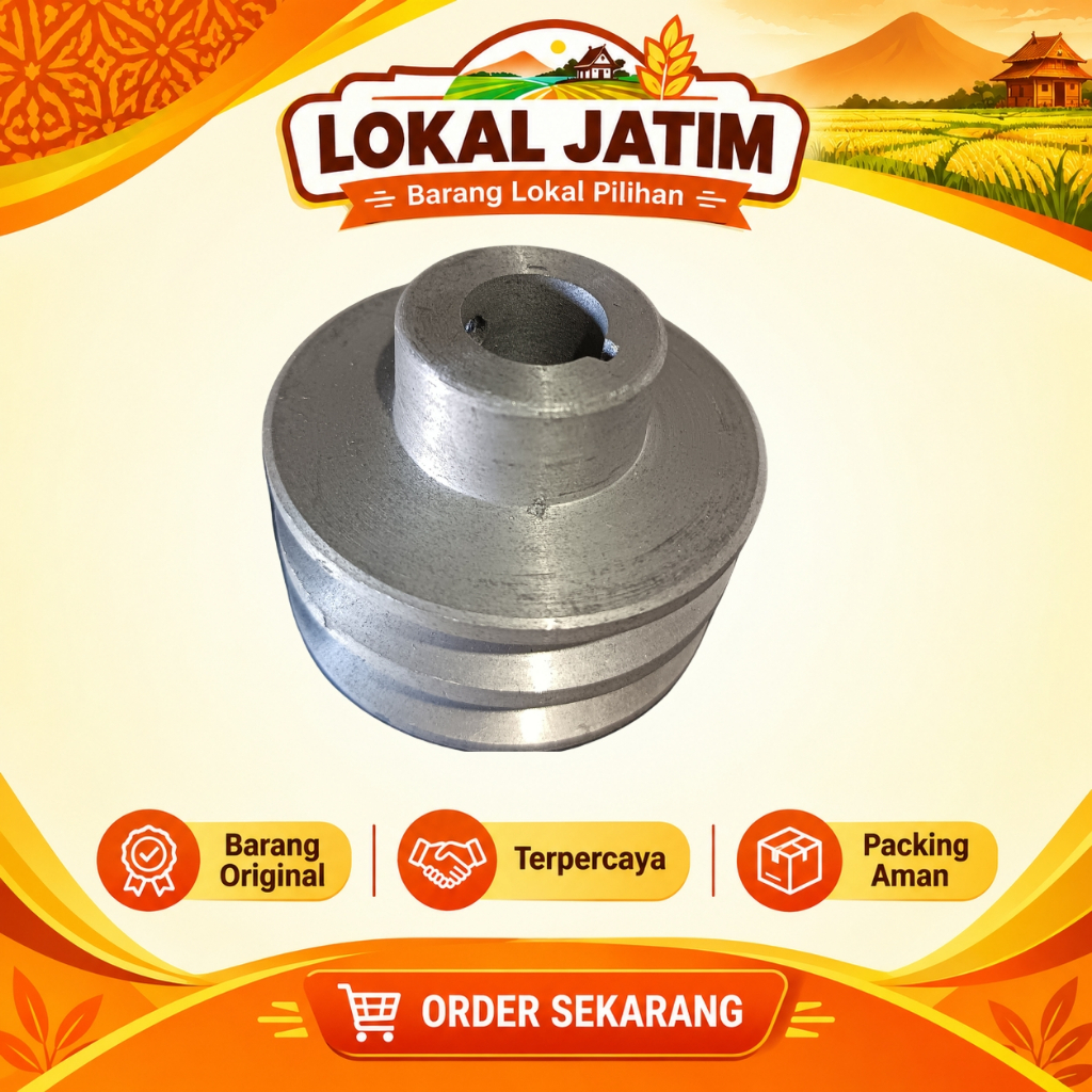 Pulley Dinamo 3" inchi X A2 X As24 Pully Mesin Tipe A 2 Jalur Diameter 3 Inch (75mm) As 24 mm