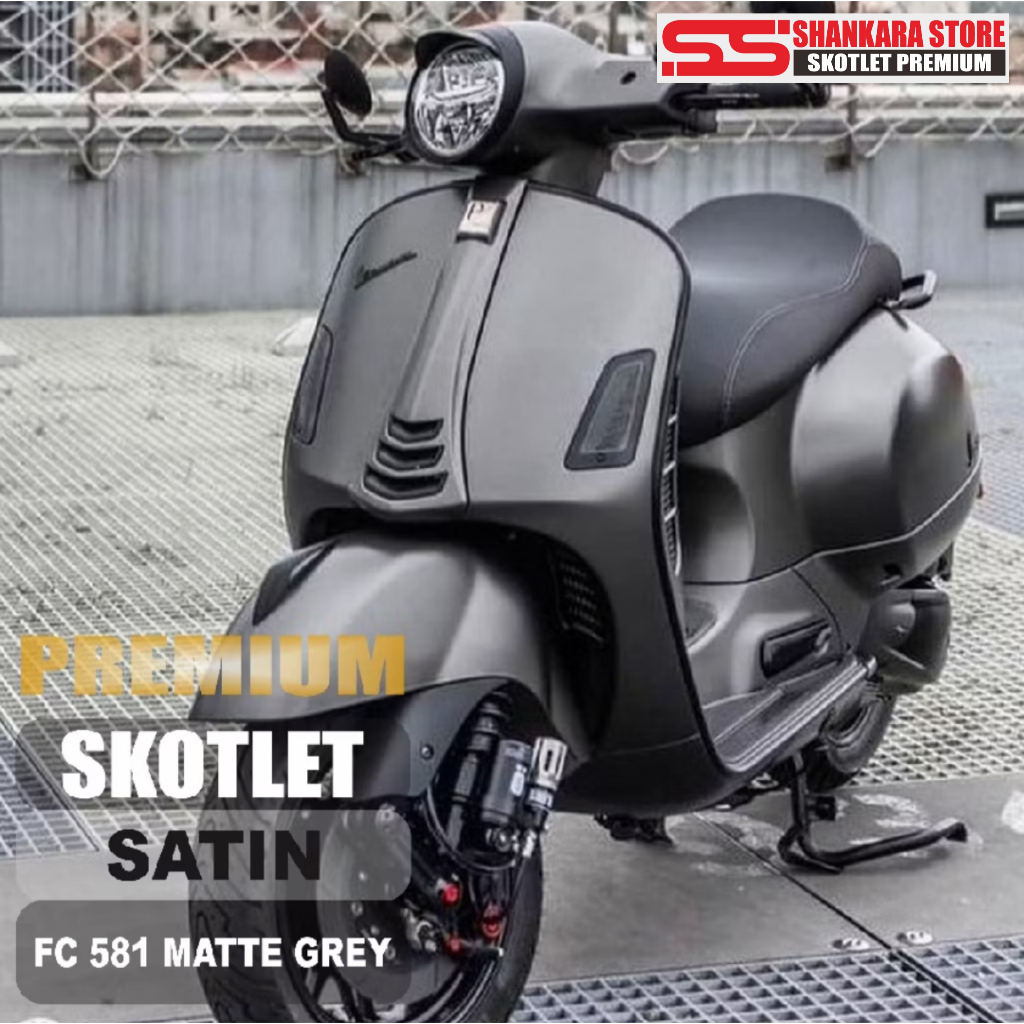 Stiker Skotlet Motor Matte Chrome Dark Grey Satin Krom Abu Abu Doff Premium Fanchi / Skotlet Abu Abu