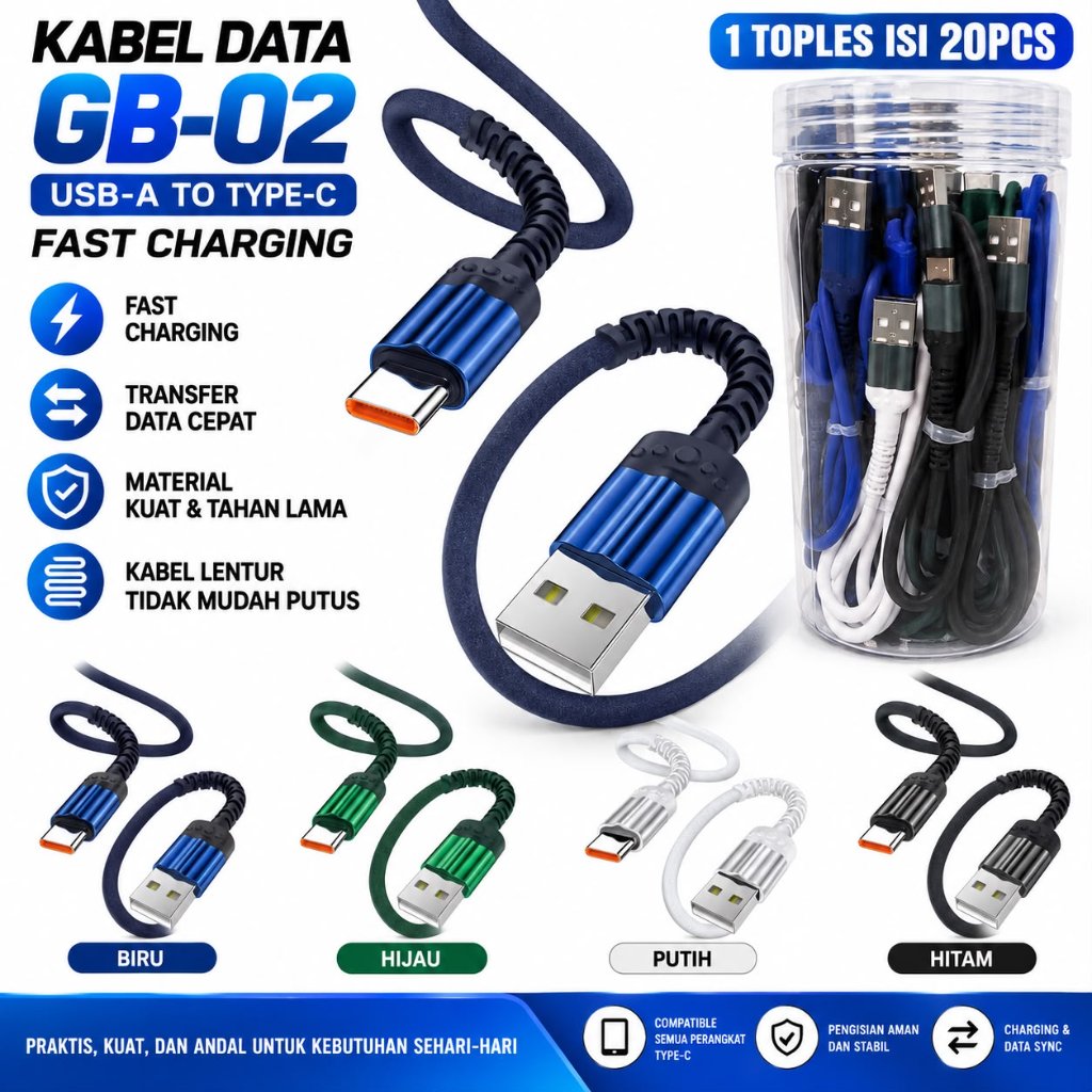 [SH-656] 1 Toples kabel data GB02 Isi 20pcs