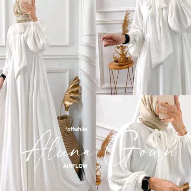 Gamis Aluna Crinkle//Aluna maxy dress/Gamis Aluna /Busana Wanita Kekinian