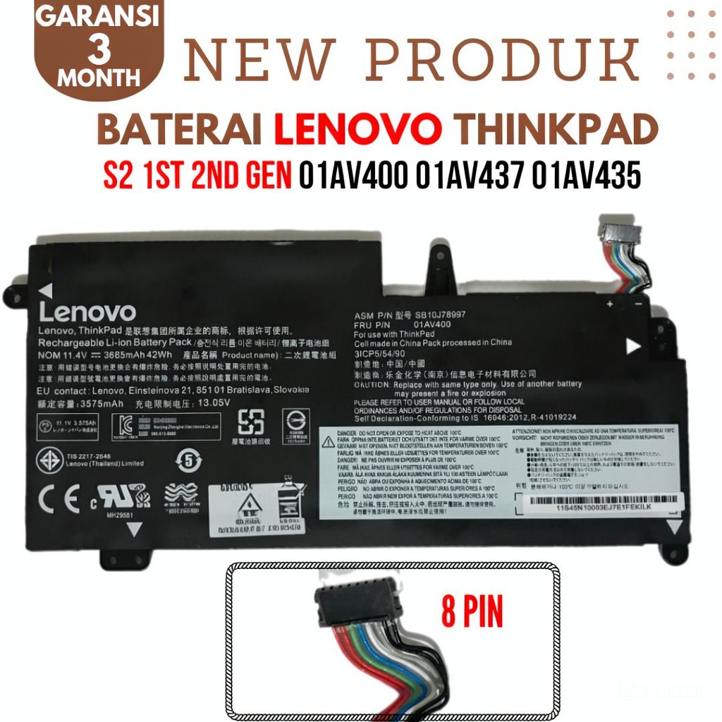 Baterai Thinkpad 13 S2 01AV400 01AV401 01AV402 01AV435 01AV437