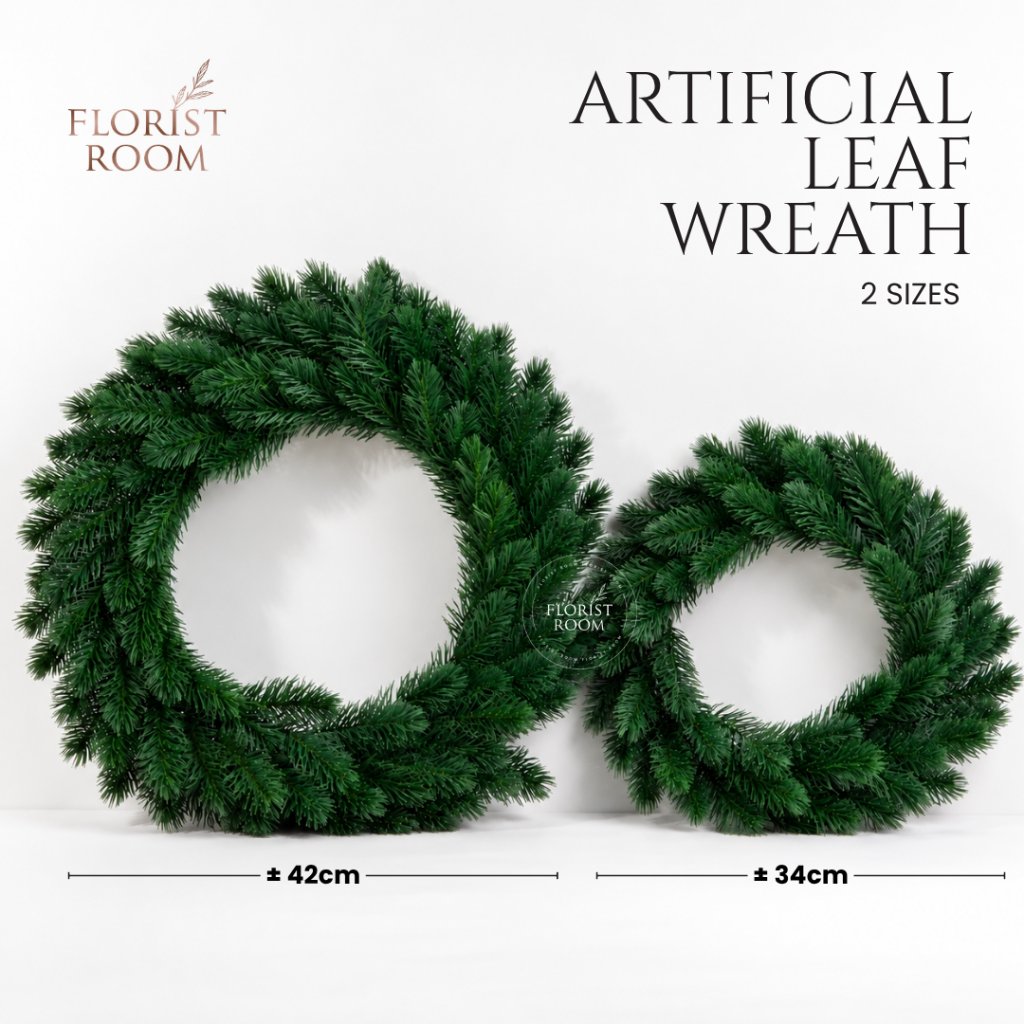 Artificial Leaf Wreath - lingkaran natal - decor - hampers