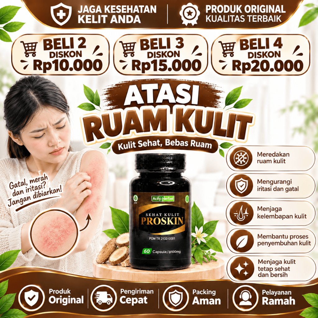 PROSKIN Obat Gatal Alergi Menahun Alergi Semen Ruam Kulit Bersisik Bruntusan Borok Gatal Berair PALI