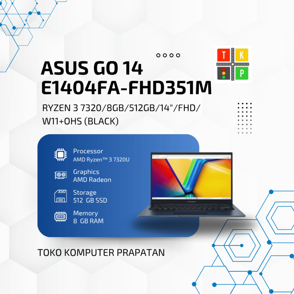 NTB ASUS GO 14 E1404FA-FHD351M RYZEN 3 7320/8GB/512GB/14"/FHD/W11+OHS (BLACK)