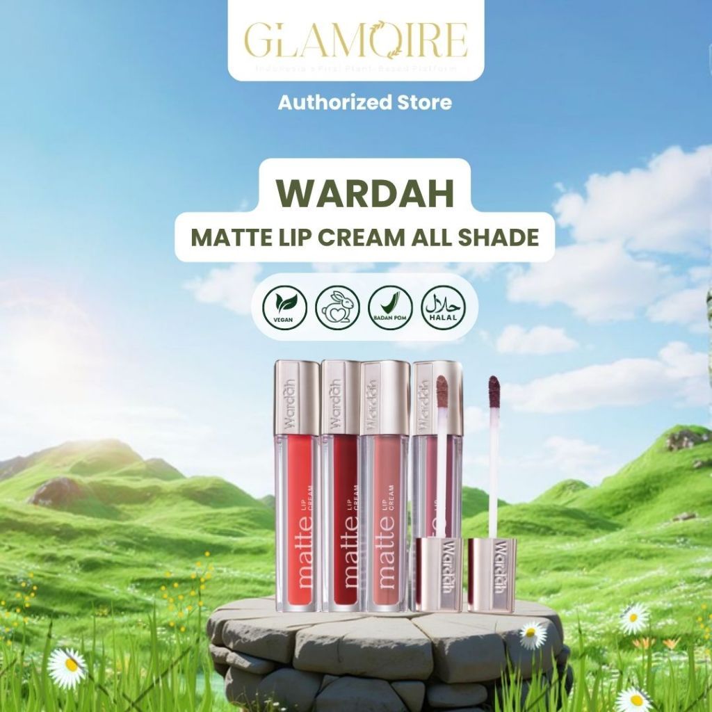 Glamoire -  WARDAH Matte Lip Cream 4 g - Warna Intense dan Tahan Lama - Matte Finish - Teksture Crea