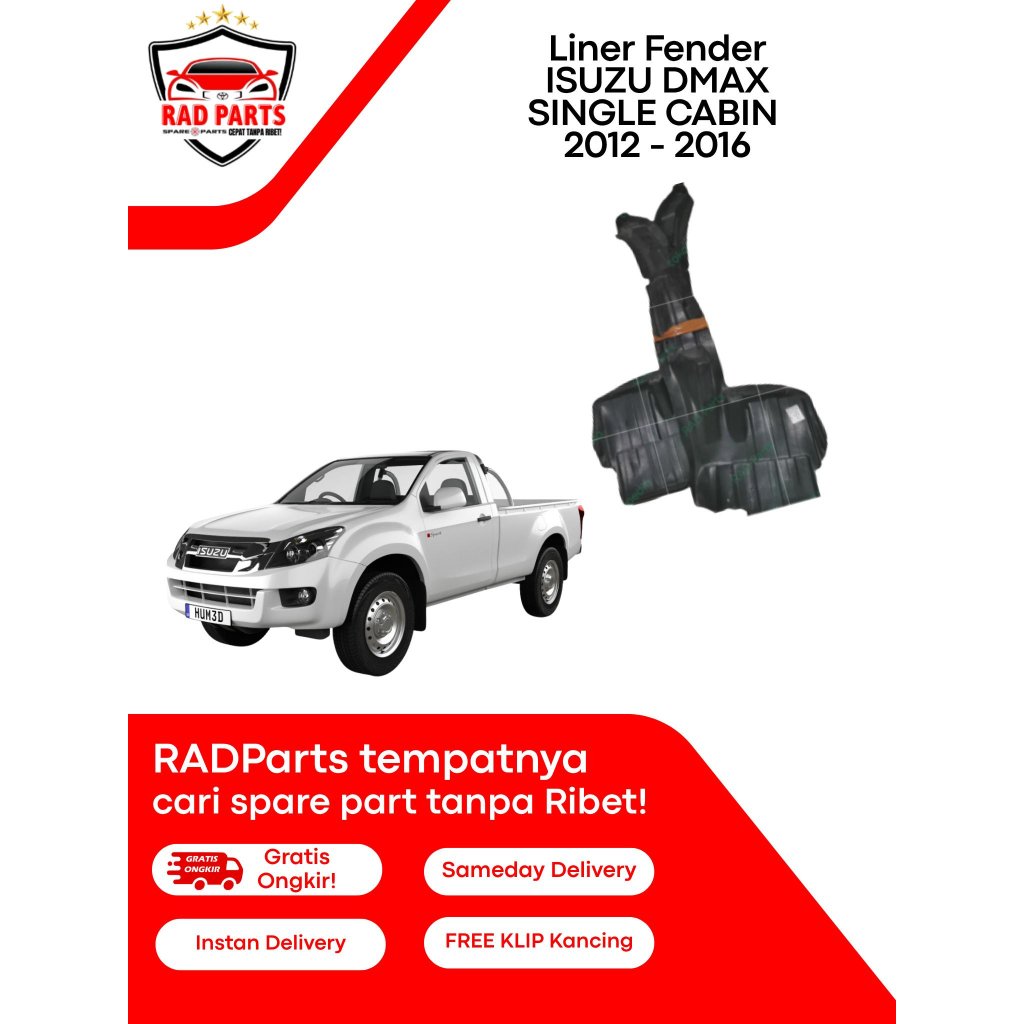 LINER FENDER - ISUZU DMAX 2012 - 2016 SINGLE CABIN