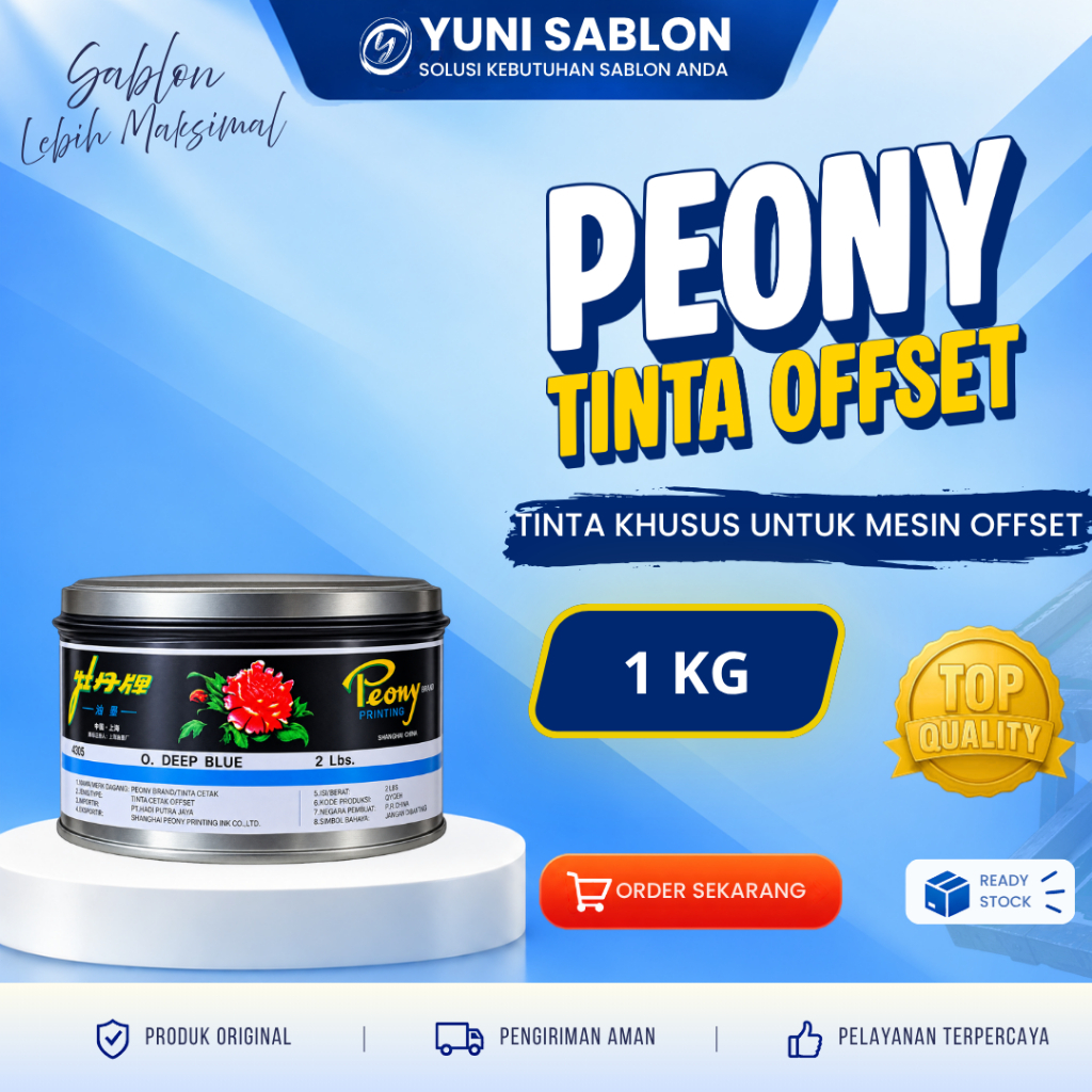 Cat offset Peony 1Kg | Tinta Offset High Gloss, Cocok untuk ART Paper, Coated & Card Paper (Harga Ek
