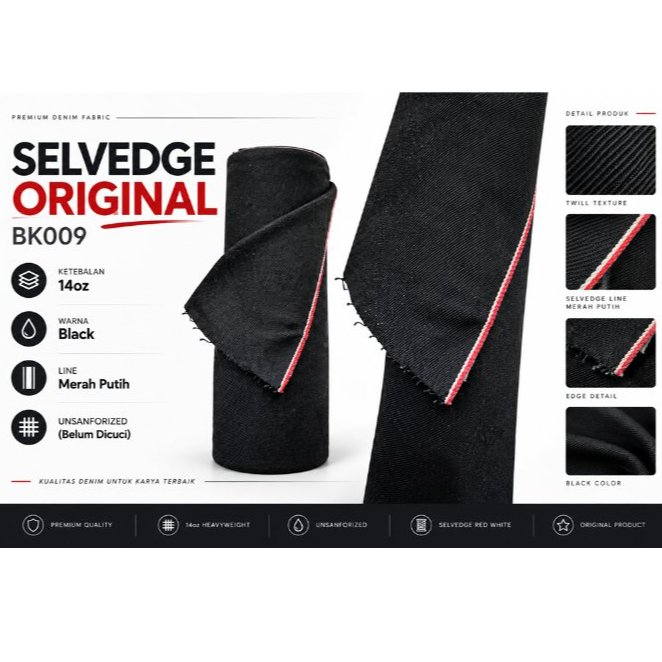 Kain Selvedge Bahan Jeans Selvedge Denim Selvedge Original