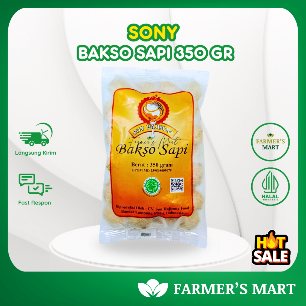 Sony Bakso Sapi 350 gr + Bumbu Asli Lampung Frozen Food Mart Palembang