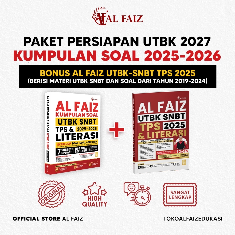 Paket Persiapan UTBK 2027 Buku Kumpulan Soal 2025-2026 Bonus Al Faiz UTBK SNBT 2025