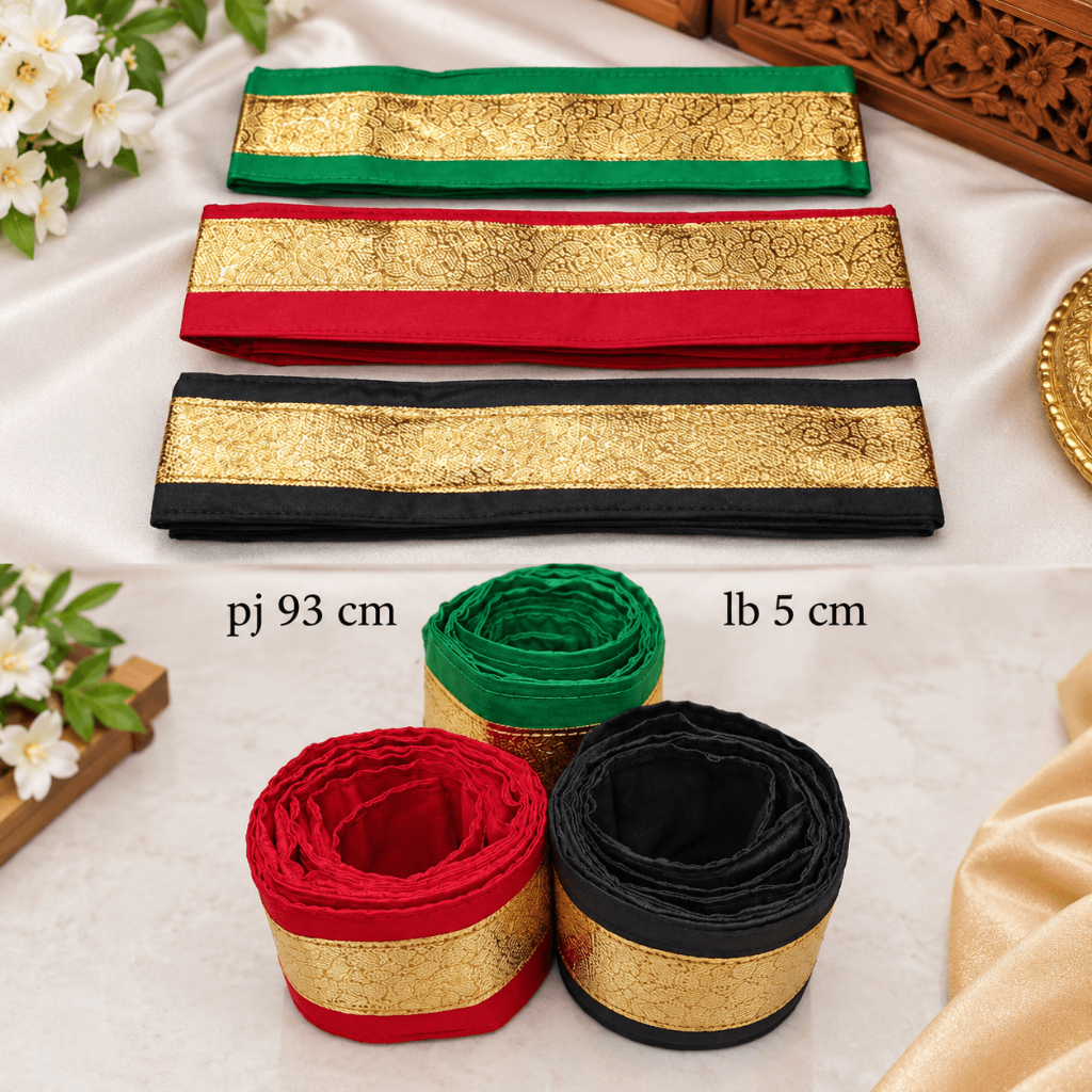 Sabuk Anak Beskap Satin Kombinasi Plasmen Emas / Sabuk Beskap Anak Adat Jawa / Berbagai Warna
