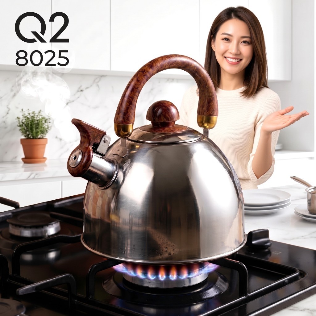 TEKO BUNYI STAINLESS STEEL Q2 8025 Q2-8025 2.5 Liter Whistle