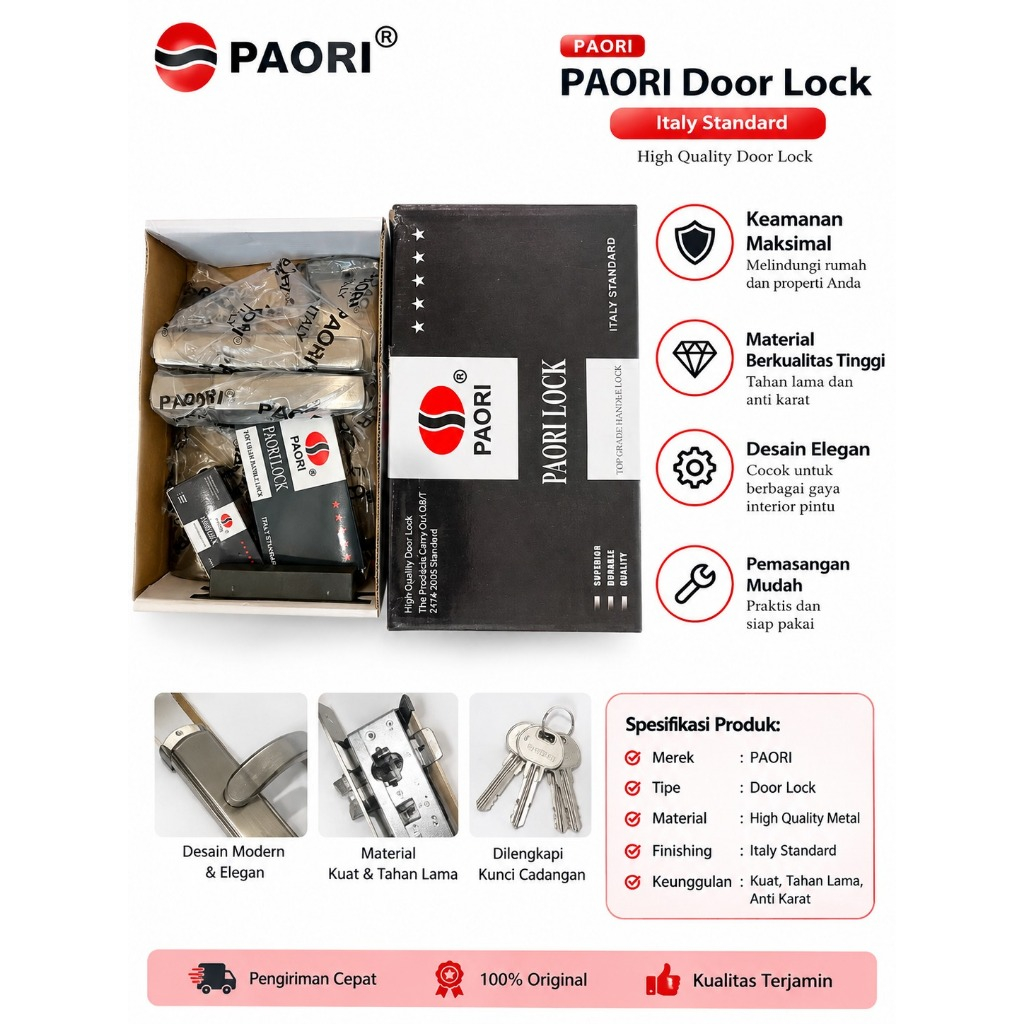 PAORI HANDLE PINTU TANGGUNG SET LENGKAP