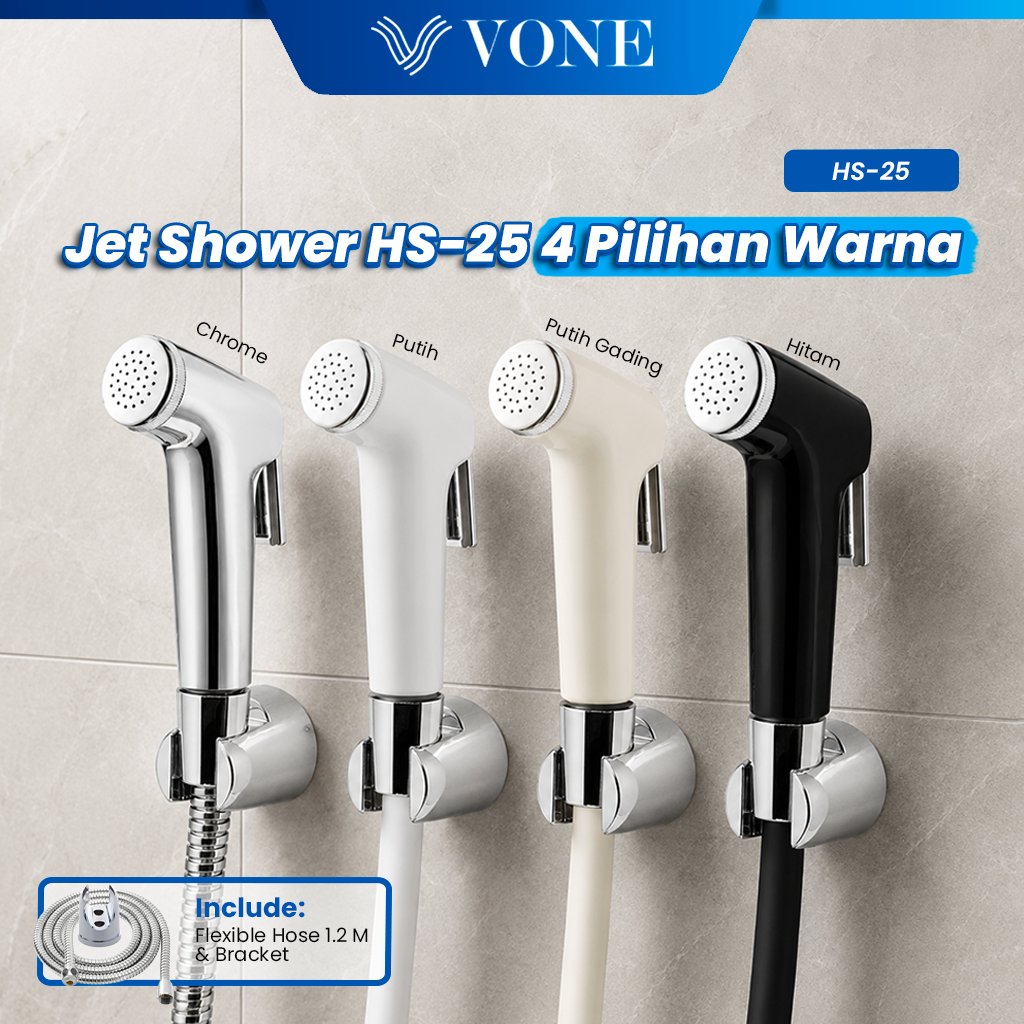 VONE Jet Shower Toilet Cebok Bidet WC HS-25 Putih Gading Hitam Chrome