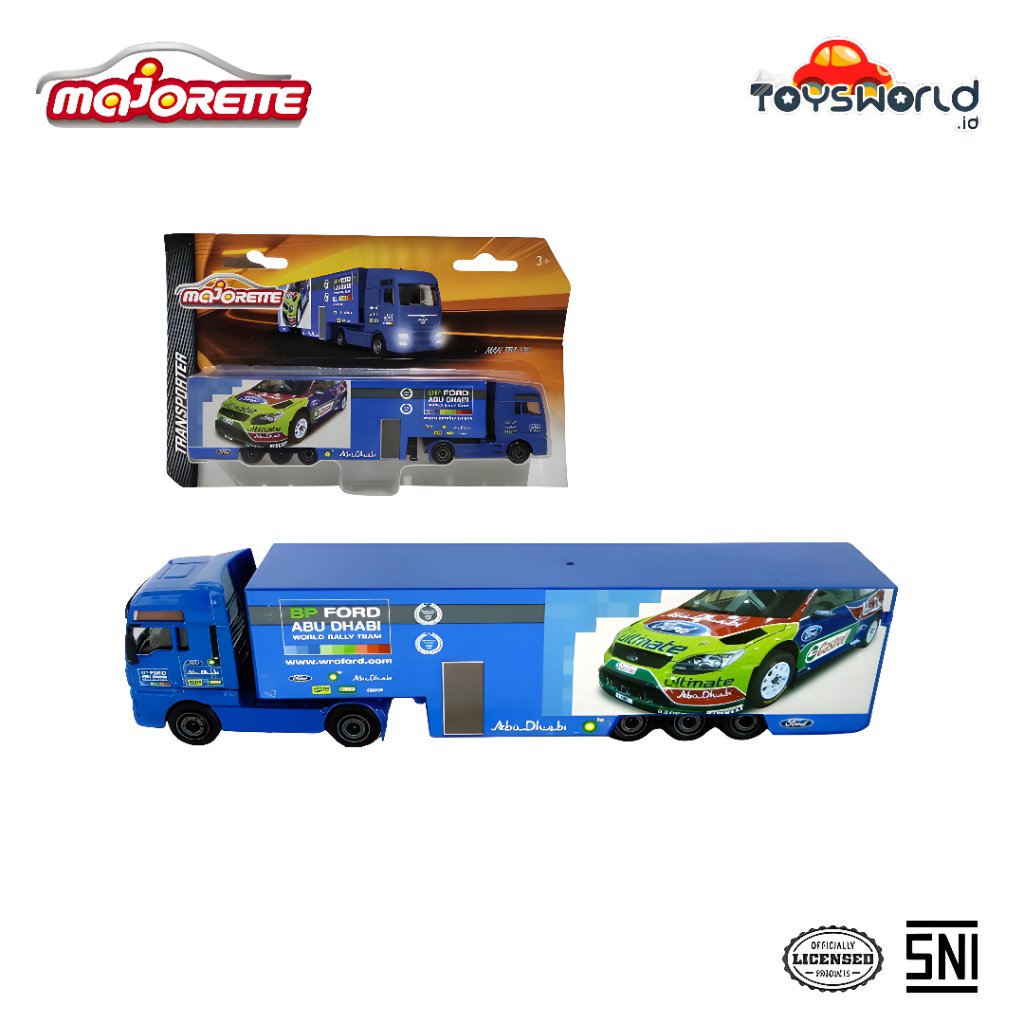 Majorette Truck - Man TGX XXL Ford Focus WRC Team Container - Blue Color 1/64