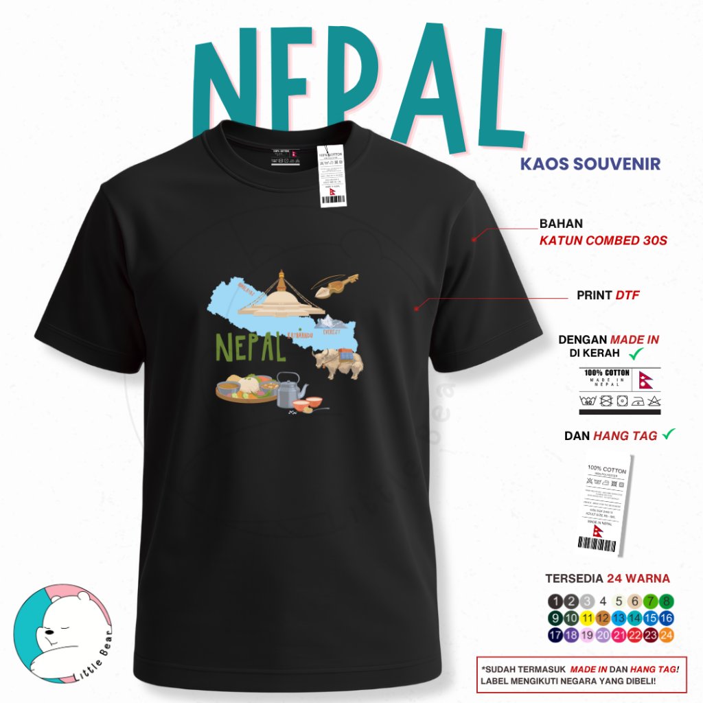 KAOS SOUVENIR NEPAL BANYAK MODEL BAJU OLEH-OLEH NEPAL KATHMANDU 1
