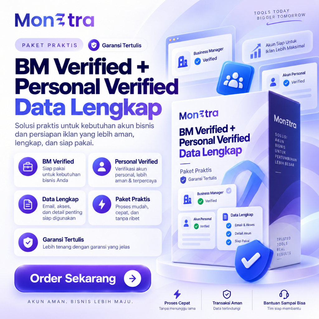 MONETRA BM Verified Facebook + Akun Personal Verified | Minim Drama Verifikasi Ads