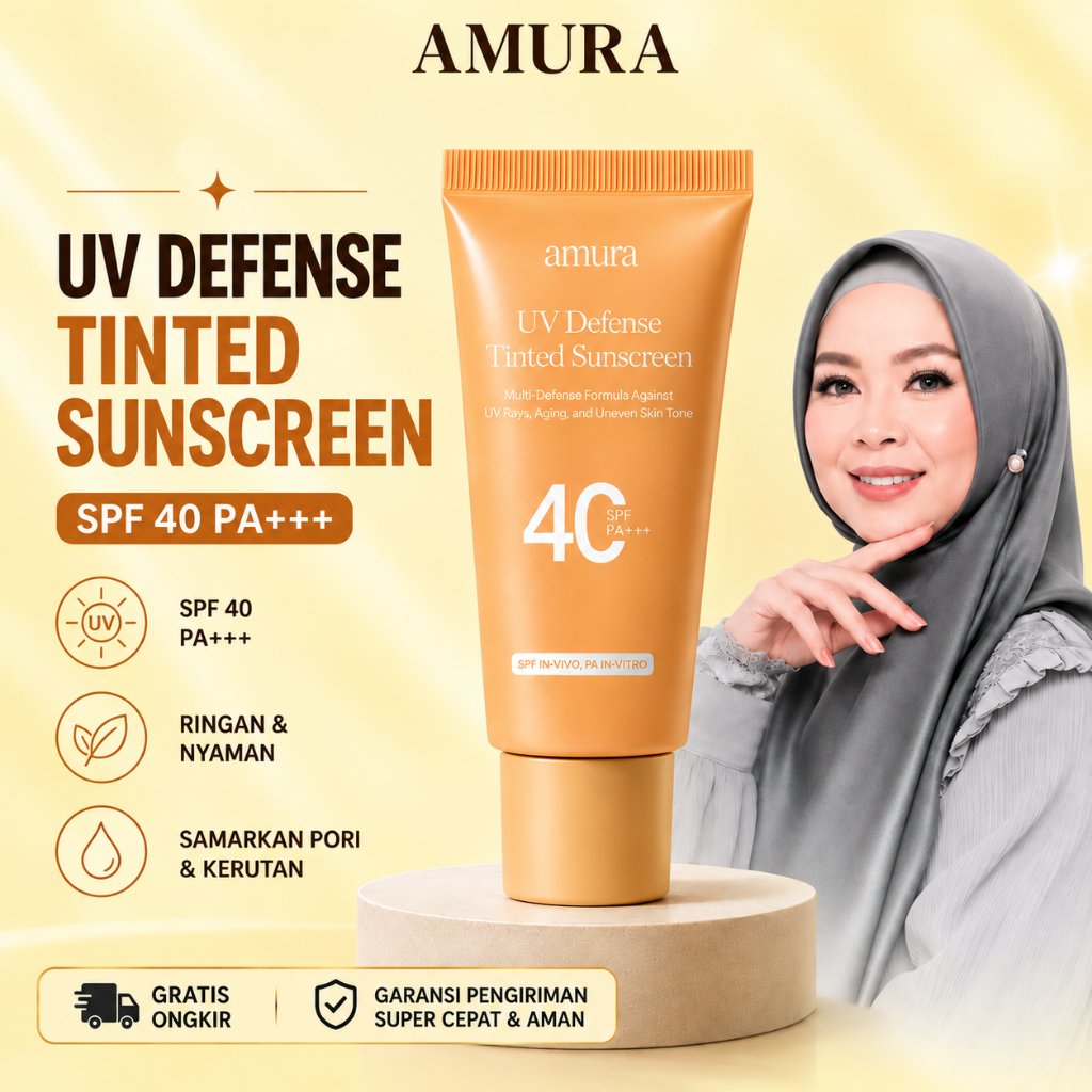 Amura UV Defense Tinted Sunscreen SPF 40 PA+++ - Dr Shindy Putri Official
