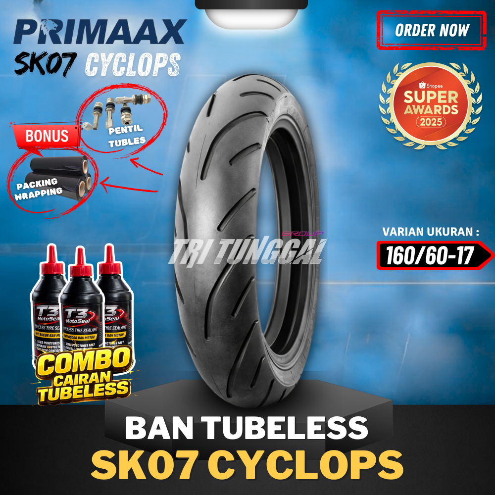 (READY COD) BAN PRIMAAX SK07 CYCLOPS RING 17 ( 160/60-17 ) BAN PRIMAAX RING 17 TUBELESS / BAN MOTOR 