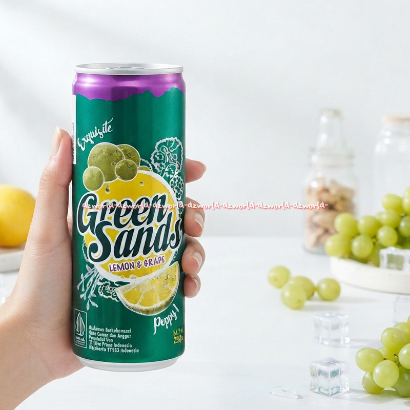 Green Sands 250ml Lime Grapes Kemasan Kaleng Rasa Jeruk Lemon Dan Anggur Minuman Ringan Bersoda Rasa