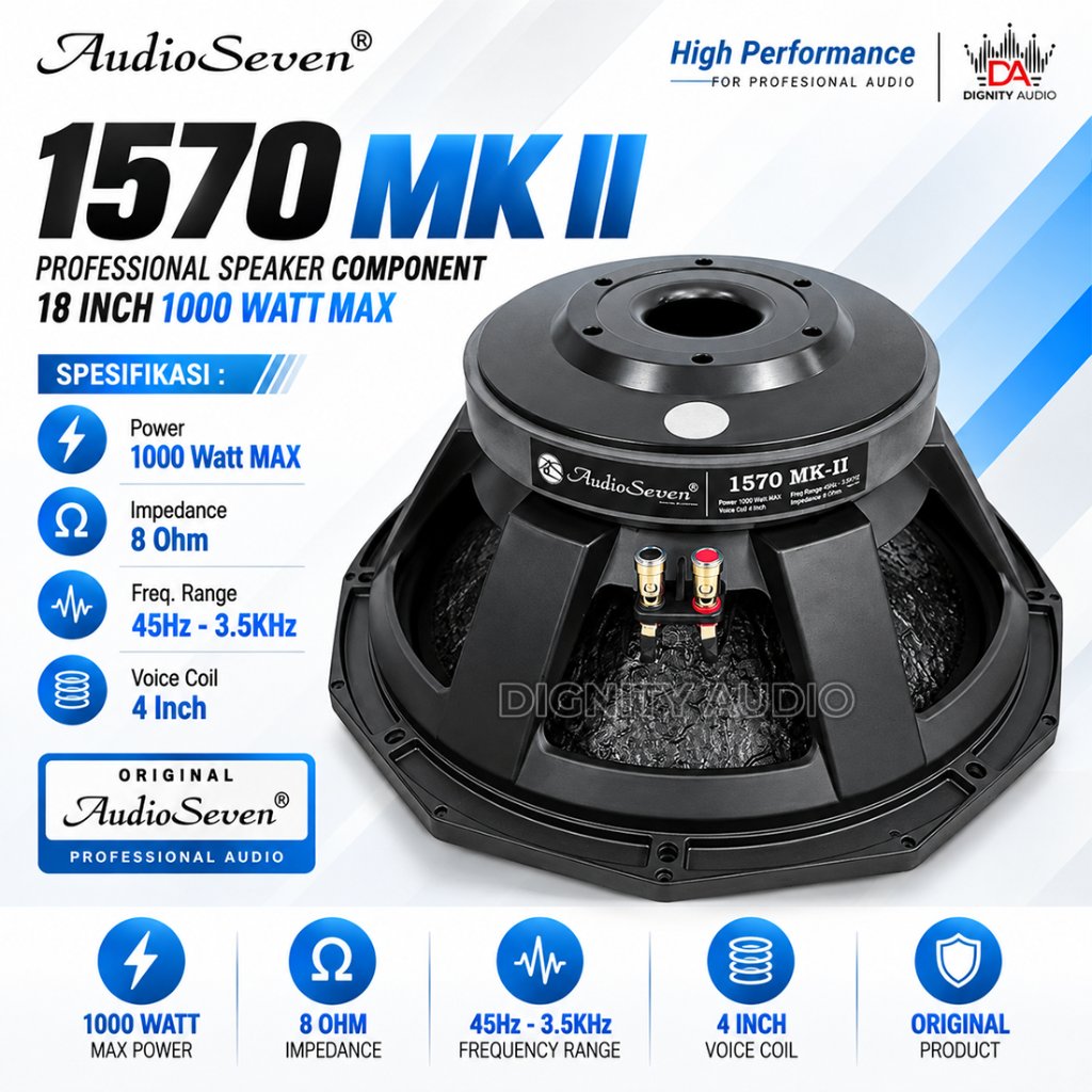 AUDIO SEVEN PD1570 | PD 1570 MK II Komponen Speaker 15 Inch Original Coil 4 Inch