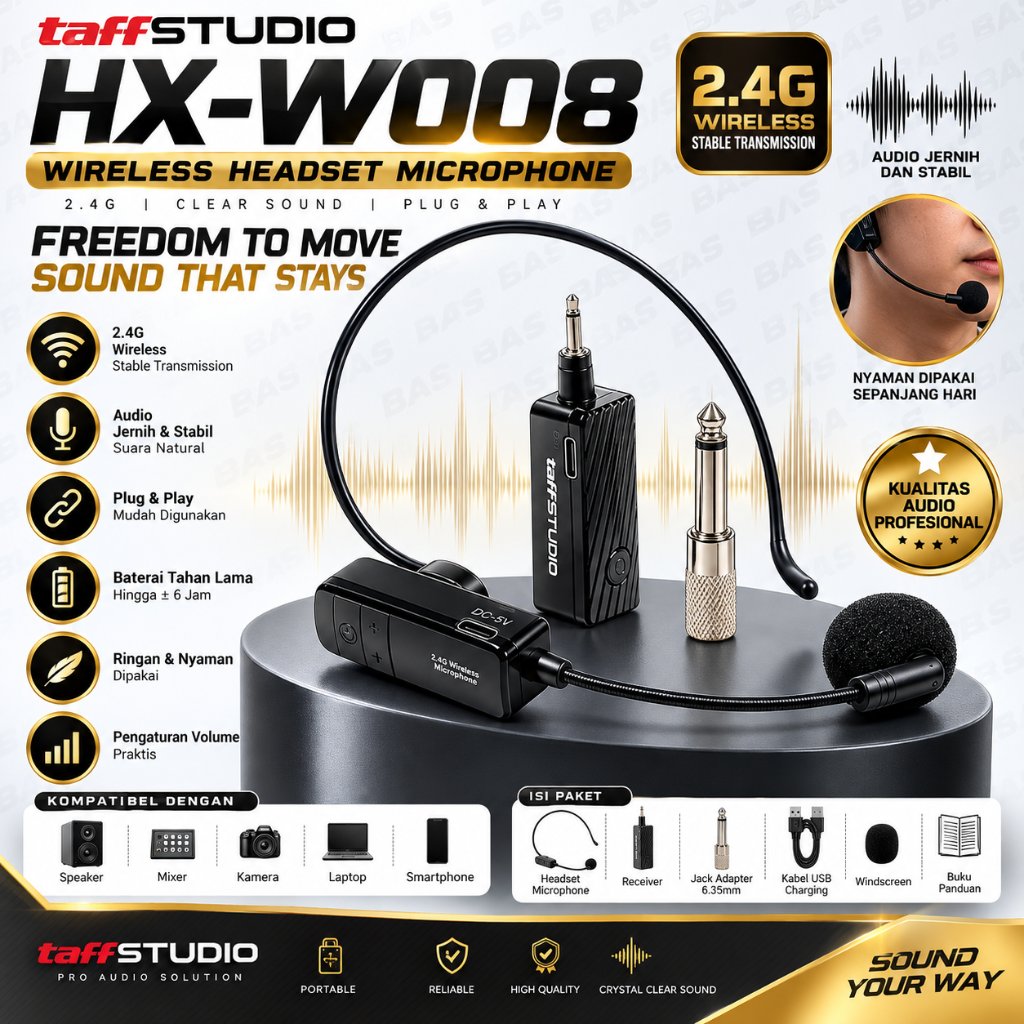 Mic Wireless ,Taffstudio UHF  - HX-W002 | HX-W008 | ASHLY HXW021 | ASHLY E66