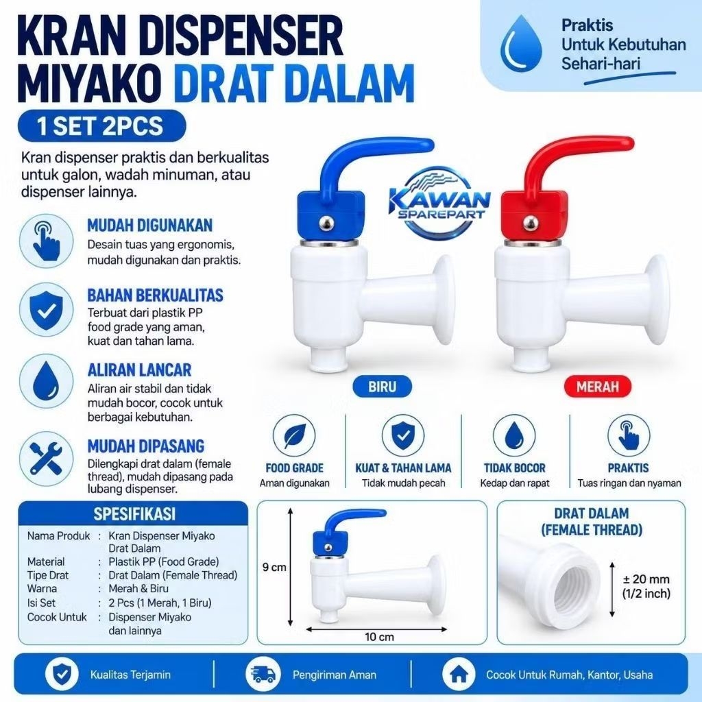 KRAN DISPENSER MIYAKO DRAT DALAM / KERAN DISPENSER MIYAKO