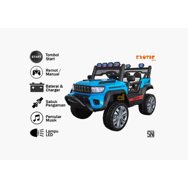 Mobil Aki Mainan Anak EXOTIC EJP-7714+ EJP7714+, Biru