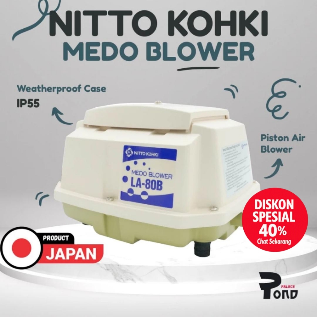 Air Pump Nitto Kohki Medo Air Blower LA 80B Compressor Septic Tank
