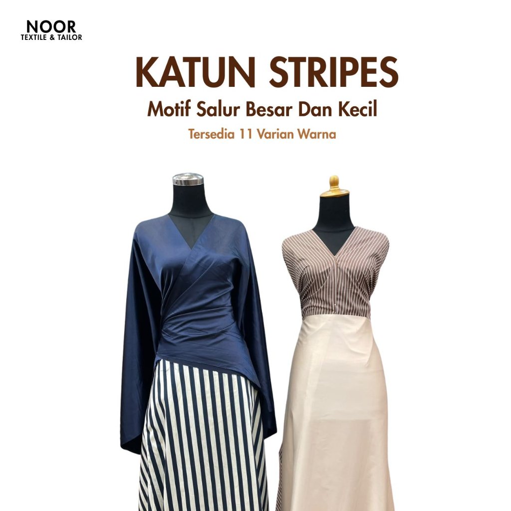 Kain Katun Tokai Jepang STRIPES | Cotton Poplin | Katun Jepang - Full Color | 2 Varian Ukuran  |  0.