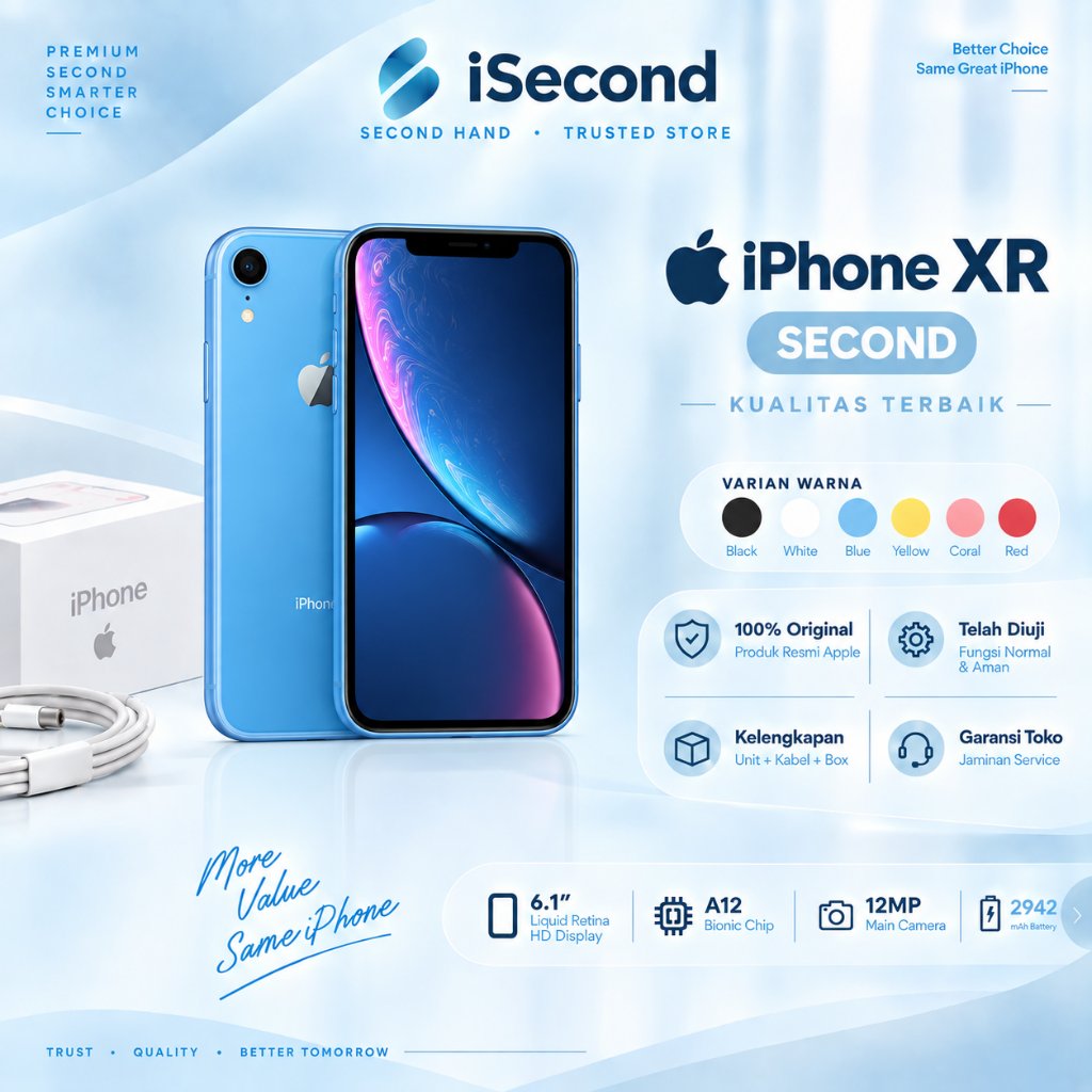 iPhone XR 64GB 128GB Second Bekas Inter ORIGINAL Fullset /Mulus Like New/ Bergaransi /Best Seller