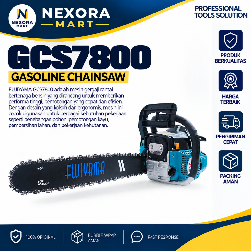 Mesin Gergaji Bensin GCS 7800 Fujiyama Gasoline Chainsaw
