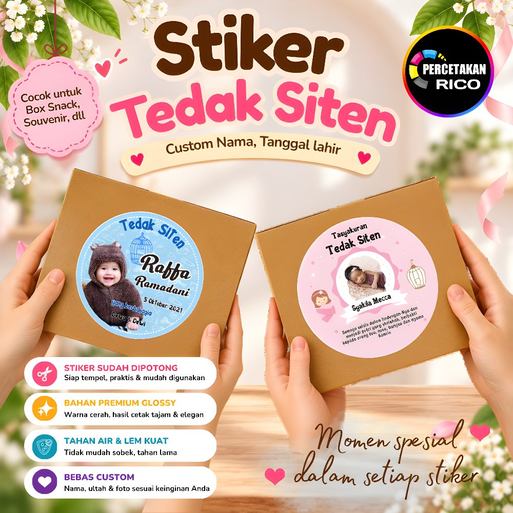 (Isi 40 pcs) Stiker Label Tedak Siten /  label dundunan