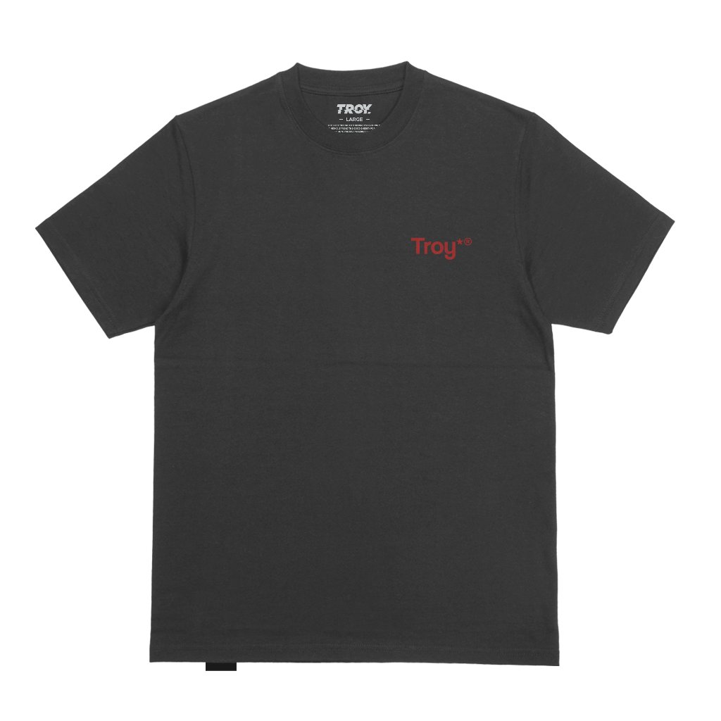 Troy Company T-Shirt Dark Grey Stop Talk - Kaos Pria Lengan Pendek Abu Gelap MTD 3715
