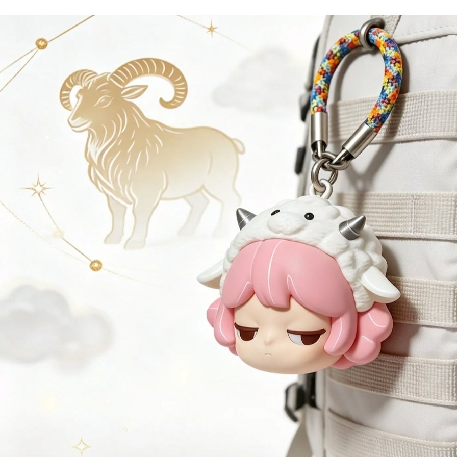 World-weary Aries - Girls' Edition Ornament Bag Charm Pendant Twelve Zodiac Signs