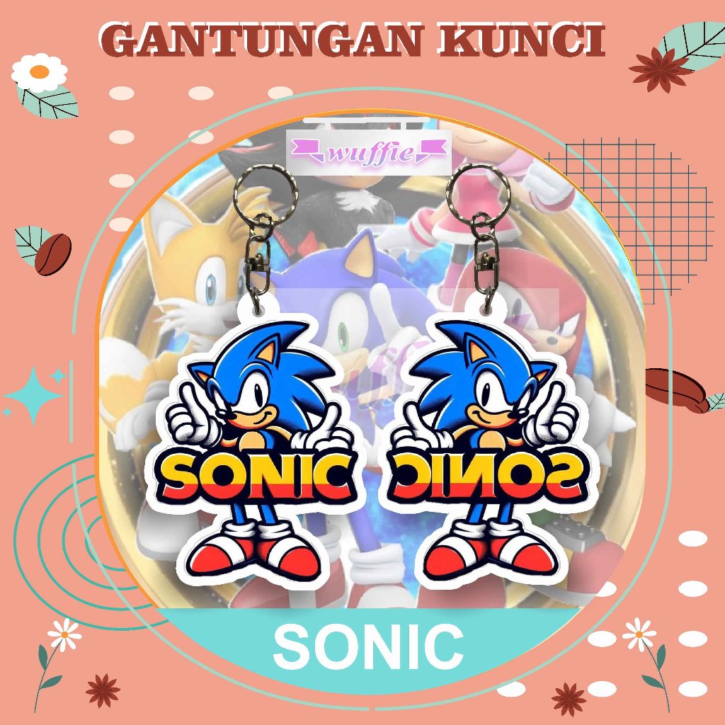 [BUKAN PO] Gantungan Kunci Akrilik Sonic / Keychain Acrilic Sonic