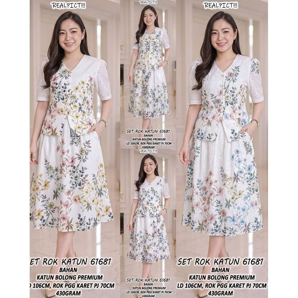Setelan 61681 Set Rok Katun Bolong Premium - KCB