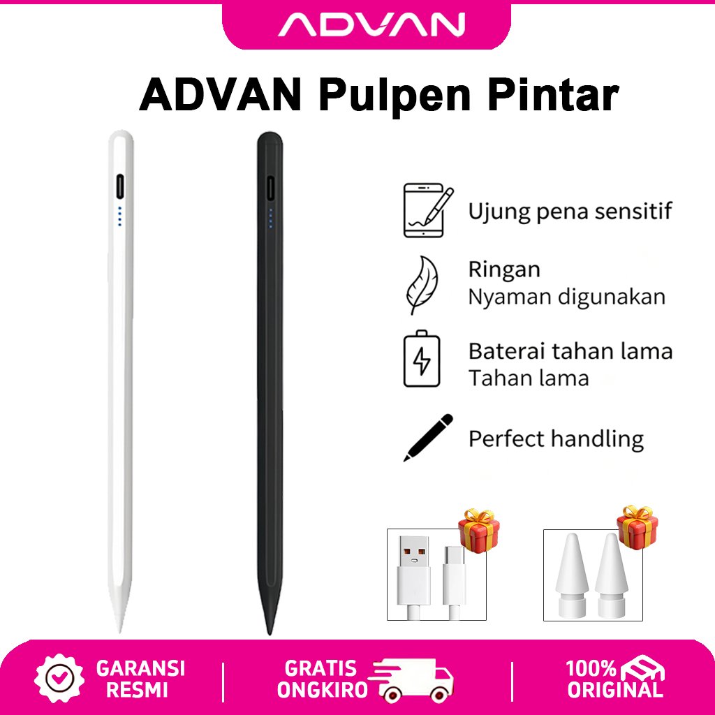 [Baru][100%Asli asli Garansi 24 bulan][COD]Advan Stylus Pen Universal Tablet Pencil Compatible iPad 