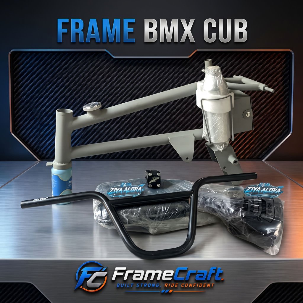 Paket BMX CUB Frame Custom + Stang Braket + Boncengan + Box Aki + Tangki Cadangan