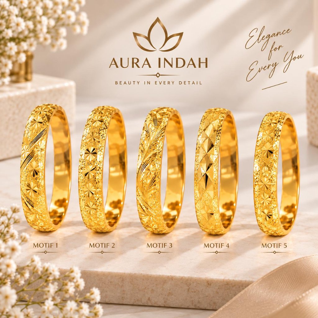 Gelang Tangan Bangle Lebar Premium titanium