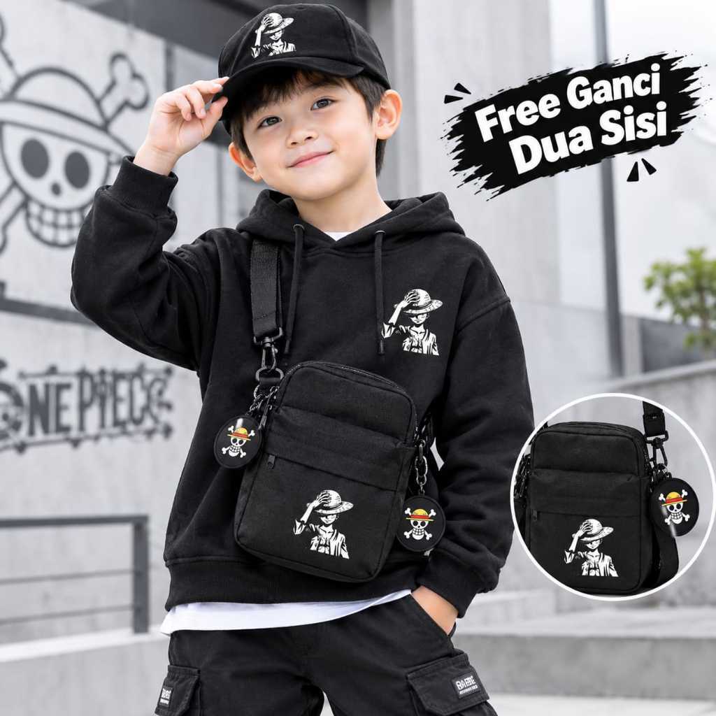 Queenshope255 - Tas Sling bag Mini Anak Karakter Anime One Piece Sling Pouch