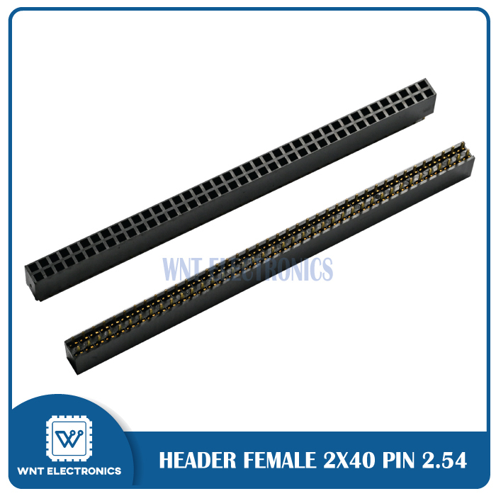 Header Female 2x40 Pin 2.54 PIN HEADER FEMALE 2 X 40P 80PIN Doubel Row TO PCB
