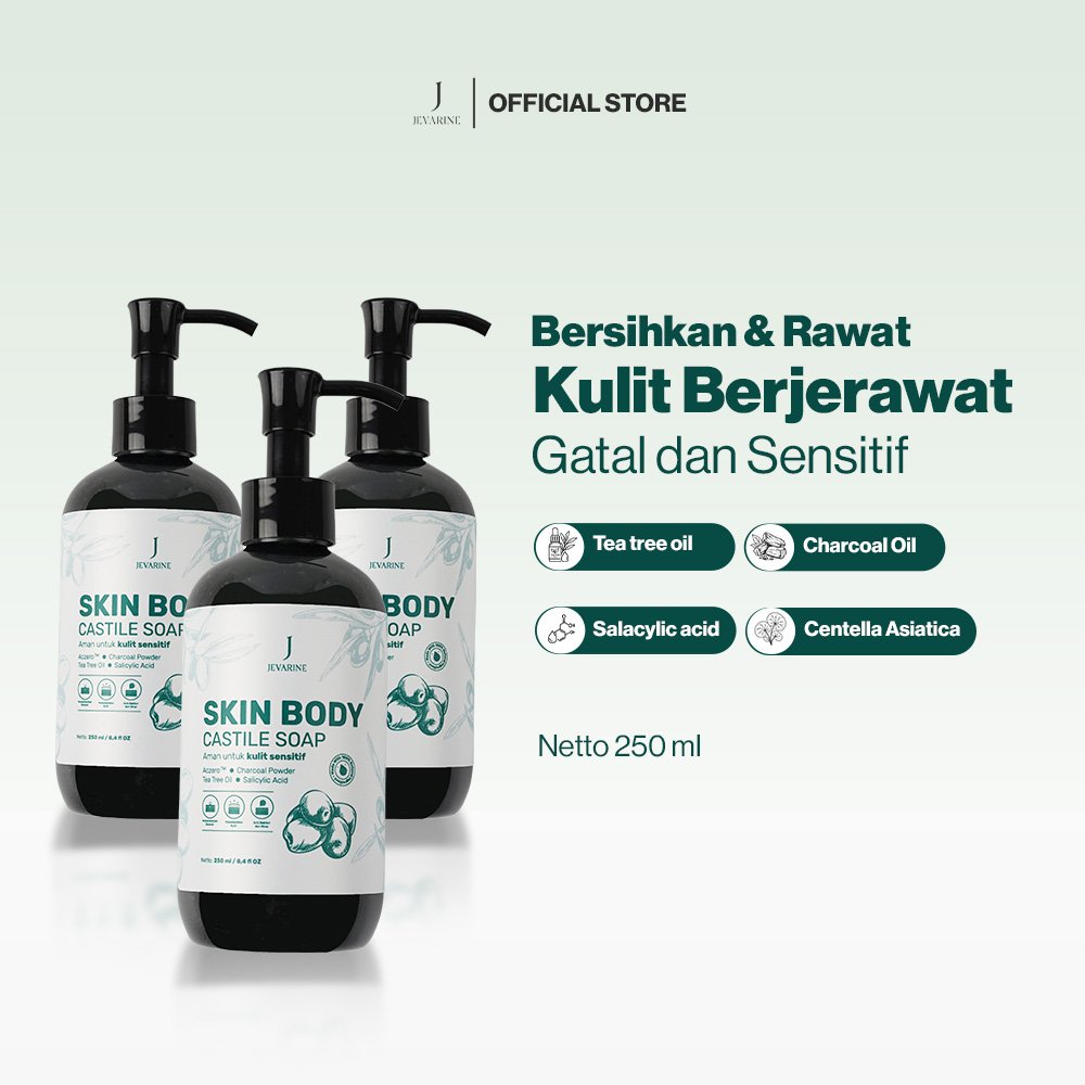 Jevarine Skin Body Castile Soap 3PCS -  Sabun Atasi Jerawat Punggung & Melembapkan Kulit