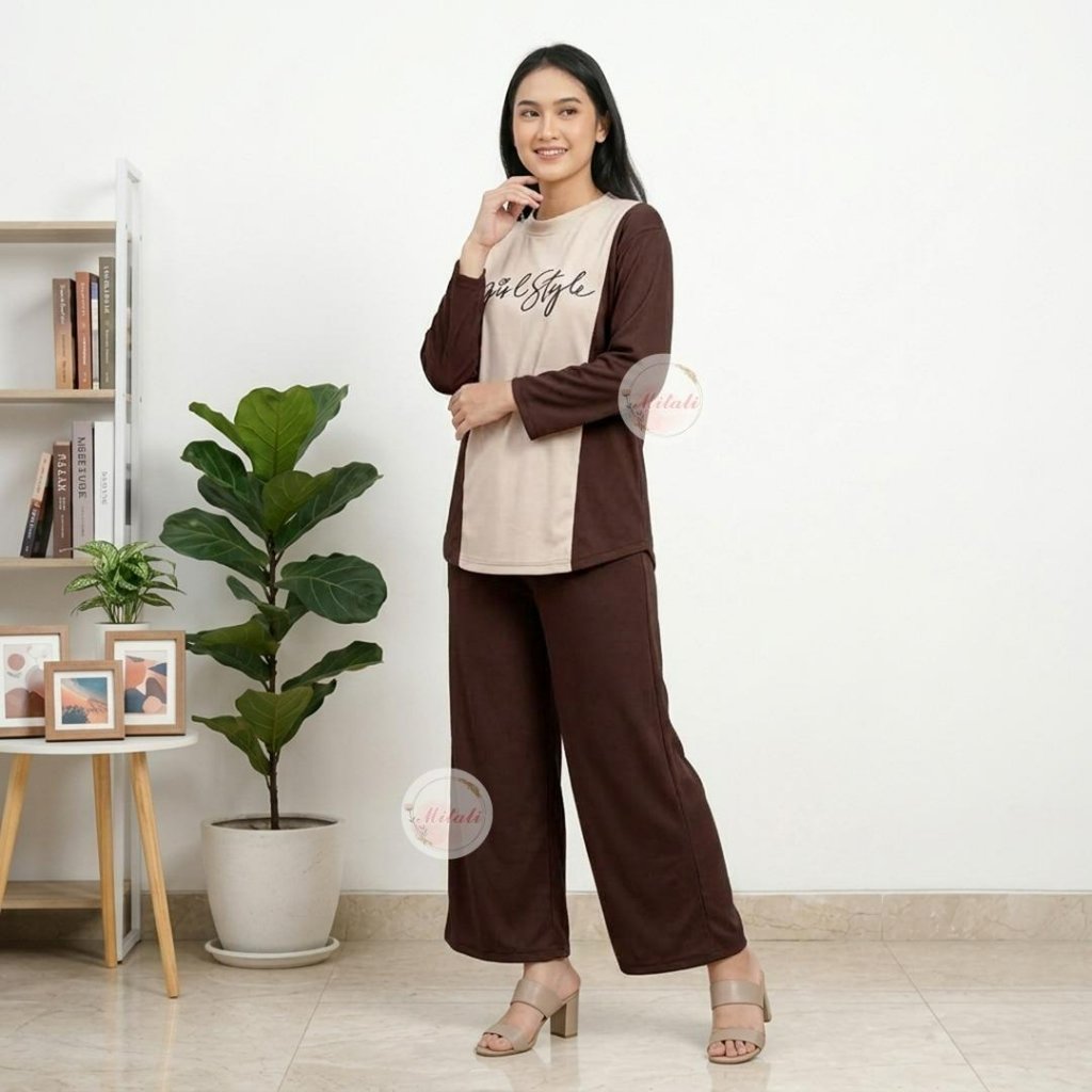 YR - Oneset Dena Bahan Knit Wanaka Variasi Kombinasi Warna